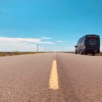 Karma Campervan driving on Alberta highway