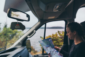 Karma Campervans driving and researching map